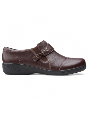 Clarks Cheyn Onyx Dark Brown Tumbled Leather Shoe (Women's) le des métaux précieux