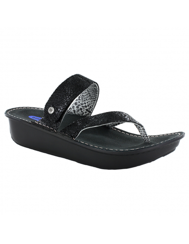 Wolky Tahiti Black Crash Leather Sandal (Women's) Jusqu'à 80% De Réduction