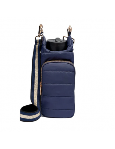 WanderFull Hydrobag Navy Matte With Navy/Gold Strap de pas cher